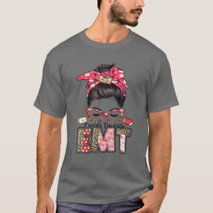 Camiseta O Namorados de enfermagem EMT Messy Bun da Cupid