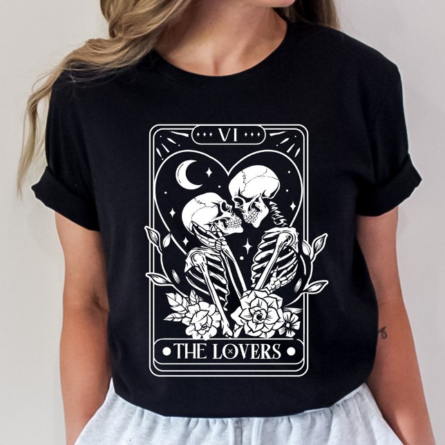 Camiseta O Namorados do esqueleto dos amantes tarot (Criador carregado)