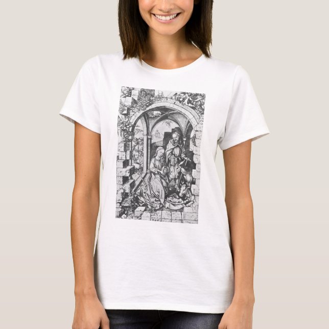 Camiseta O Nascimento de Jesus (por Martin Schongauer) (Frente)