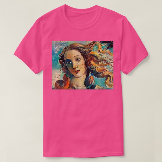 Camiseta O Nascimento de Venus Botticelli Makeover (Frente do Design)