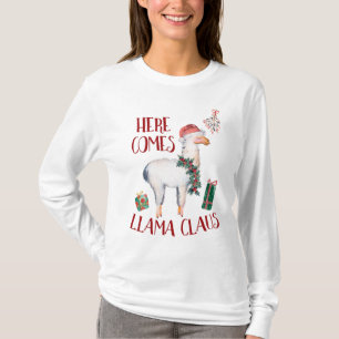 Camiseta O Natal aqui vem lama Claus
