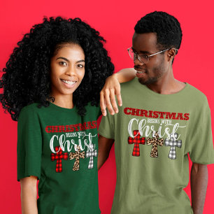 Camiseta O Natal Bonito Começa Com Um Unísex Religioso Cr