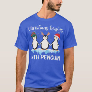 Camiseta O Natal Começa Com Ativista Animal Pinguin Xmas