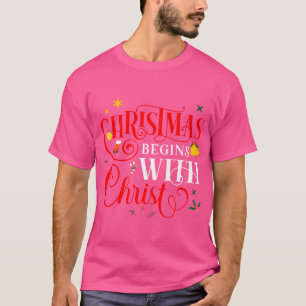 Camiseta O Natal Começa Com Fé Cristo Jesus Cristão