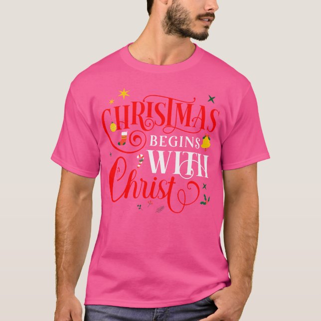 Camiseta O Natal Começa Com Fé Cristo Jesus Cristão (Frente)