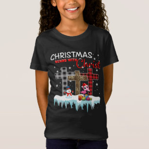 Camiseta O Natal Começa Com O Amor Do Cristo Flamingo