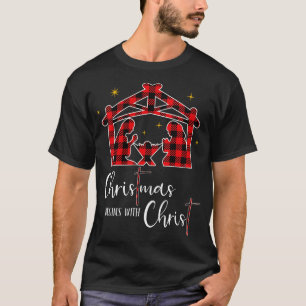 Camiseta O Natal Começa Com O Cristo Jesus Cruzado Cristão
