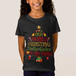 Camiseta O Natal Da Família Correspondente AMA A MINHA FAMÍ
