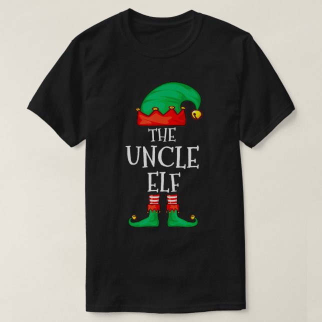 Camiseta O Natal Da Família Tio Elf Pajama Sw (Frente do Design)