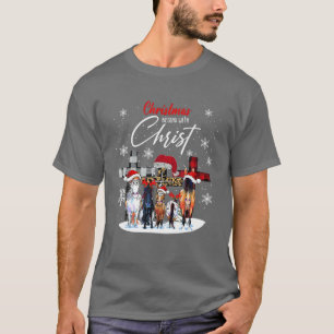 Camiseta O Natal Do Cavalo Começa Com Cristo Bullmastiff X