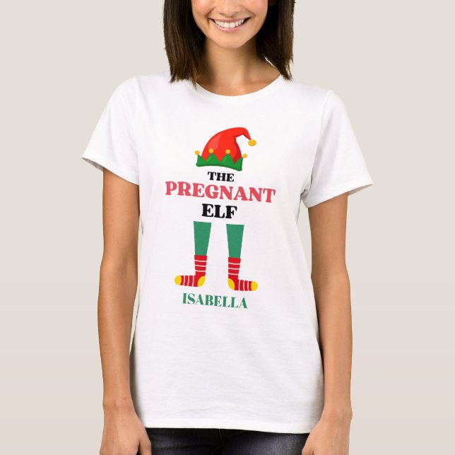 Camiseta O Natal do Elf Grávida (Frente)