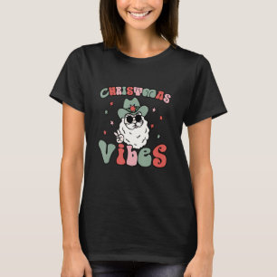Camiseta O natal do Retro groovy vibe o santa claus xmas fo