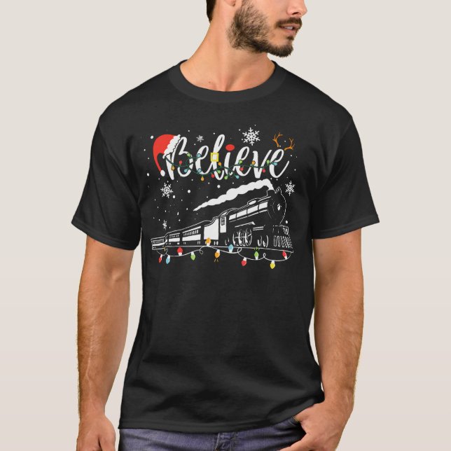 Camiseta O Natal Dos Comboios Acredita No Polar Express Xm (Frente)