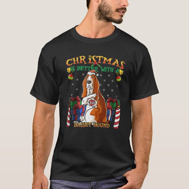 Camiseta O Natal É Melhor Com Papais noeis De Caça De Base (Frente)