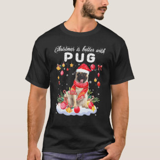 Camiseta O Natal é Melhor Com Pug Cachorro Engraçado