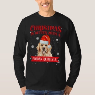 Camiseta O Natal É Melhor Com Um Cão De Retriever Ouro