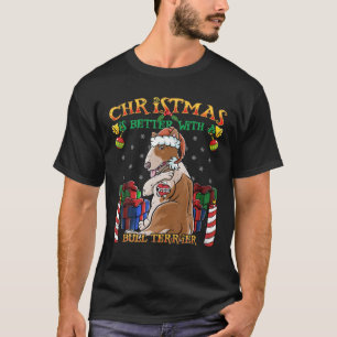 Camiseta O Natal É Melhor Com Um Touro Terrier Bully Sant