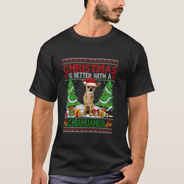 Camiseta O Natal É Melhor Com Uma Cristã Louca De Chiahuhua (Frente)