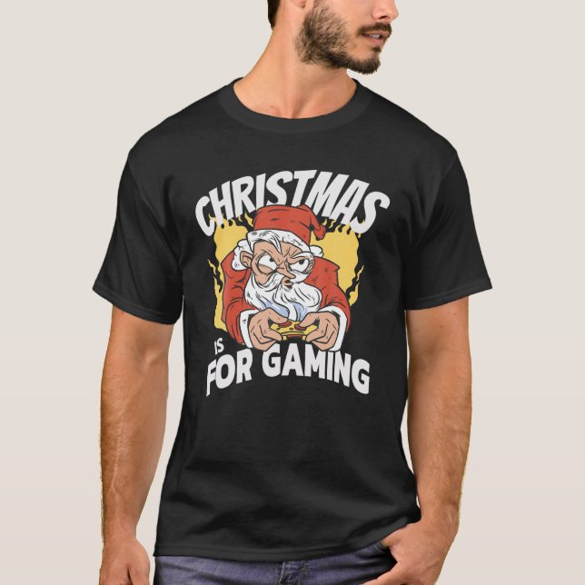 Camiseta O Natal É Para Jogar Papais noeis Engraçados Gamer (Frente)