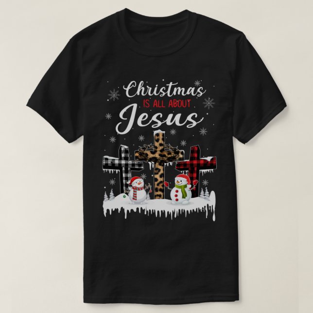 Camiseta O Natal É Sobre Jesus Cristãos Pajama Cos (Frente do Design)