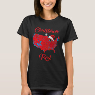 Camiseta O Natal É Vermelho 2024 Mapa Eleitoral Trump Lands