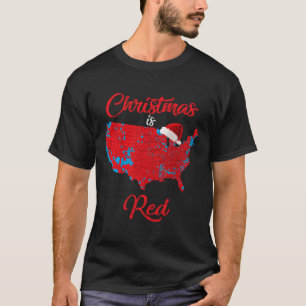 Camiseta O Natal É Vermelho 2024 Mapa Eleitoral Trump Lands