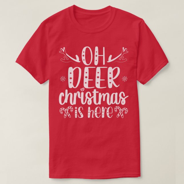 Camiseta O Natal Está Aqui O Dia Do Natal Feliz Papais noei (Frente do Design)