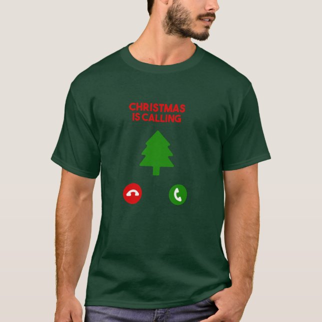Camiseta O Natal está chamando o presente de Feliz Natal (Frente)