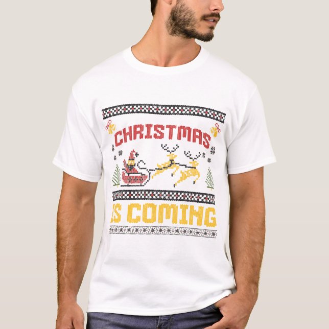 Camiseta O Natal Está Chegando (Frente)