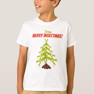 Camiseta O Natal estranho da árvore da louva-a-deus Prayin