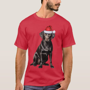 Camiseta O Natal Negro do Labrador Negro do Cachorro