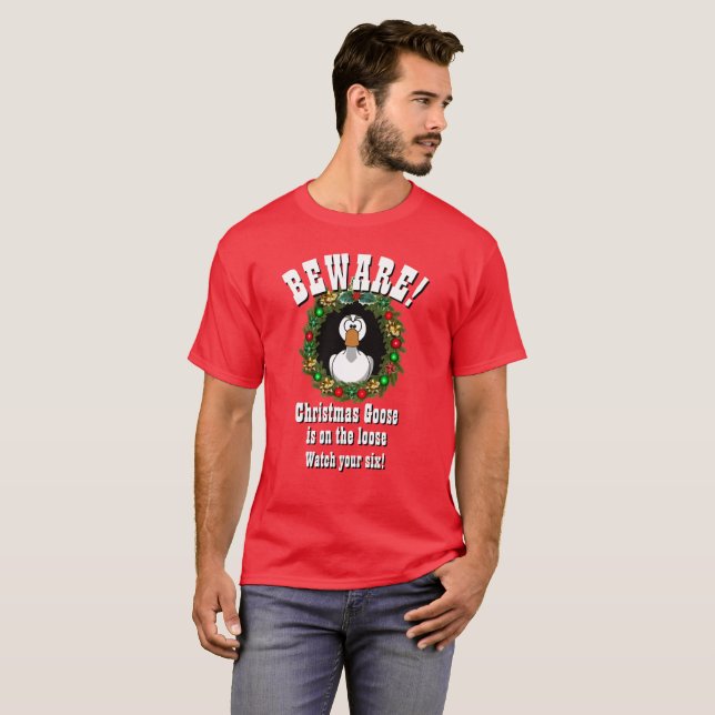 Camiseta O NATAL-presente de Natal Personalizado ficou LOOS (Frente Completa)