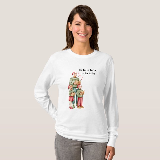 Camiseta O natal se divertindo com esta família alegre (Frente Completa)