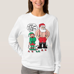 Camiseta O Natal Sleeved longo das mulheres
