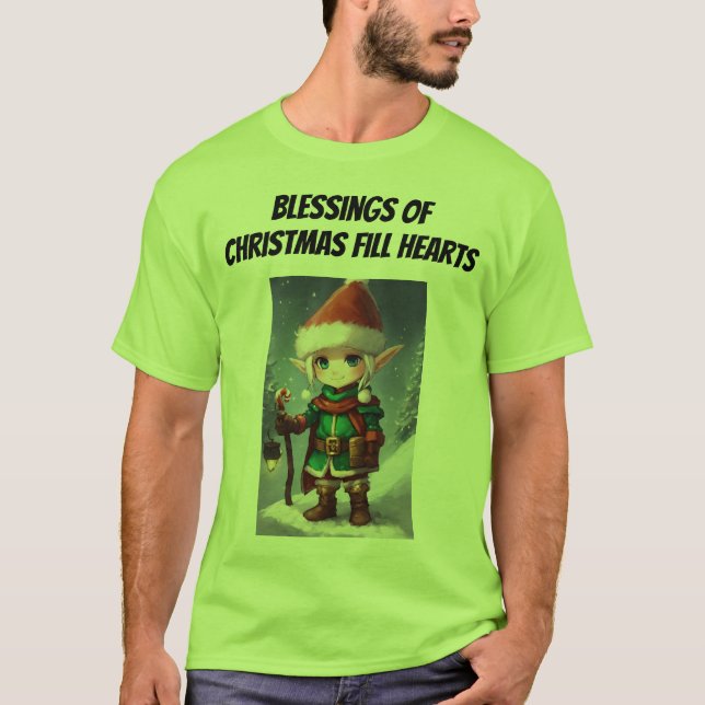 Camiseta O Natal traz uma Design infinita de bênçãos (Frente)