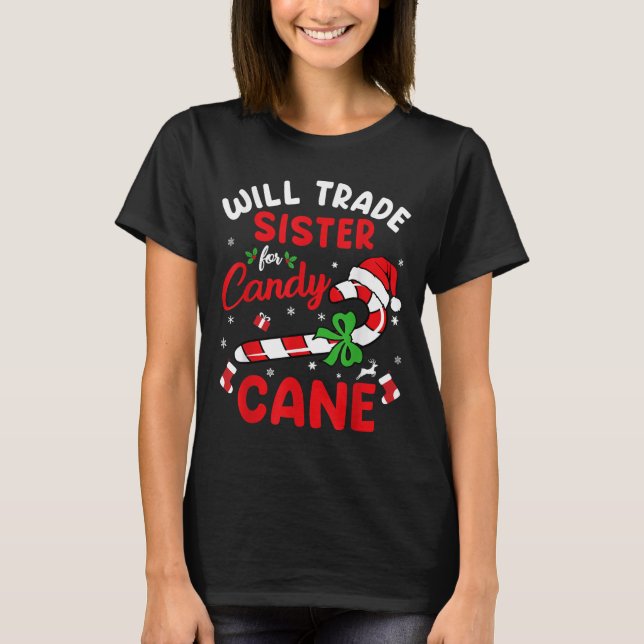 Camiseta O Natal Vai Trocar Irmã Por Cane Xmas Fa (Frente)