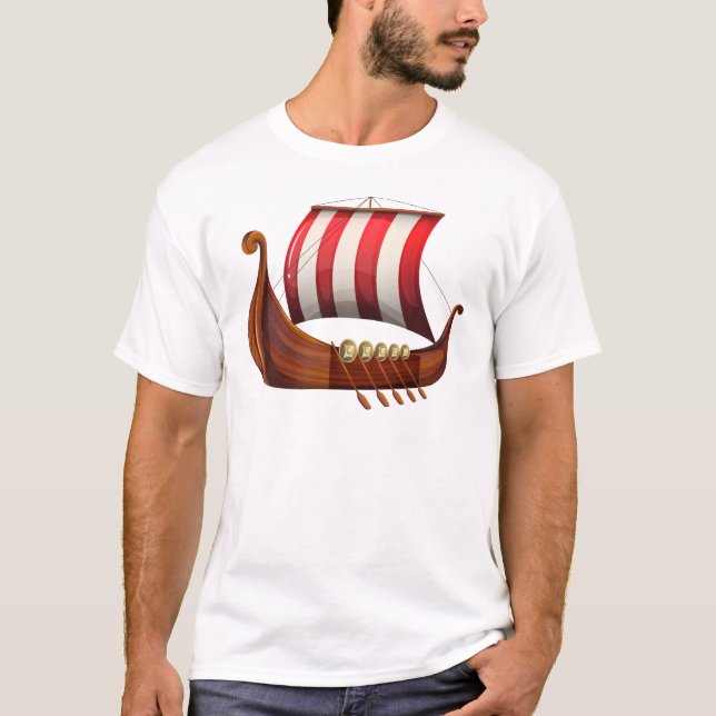 Camiseta O navio de um viquingue (Frente)