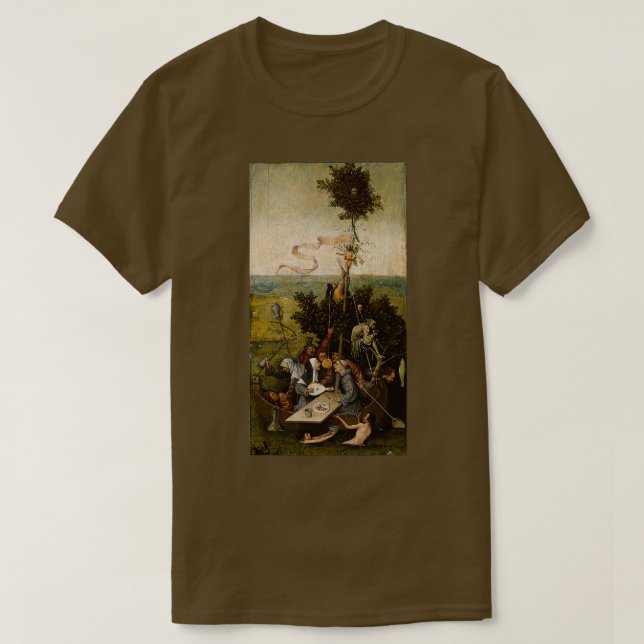 Camiseta O navio dos tolos Hieronymus Bosch (Frente do Design)