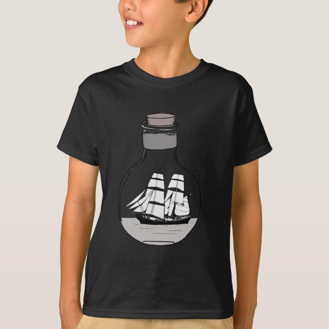 Camiseta O navio na lâmpada de vidro (Frente)