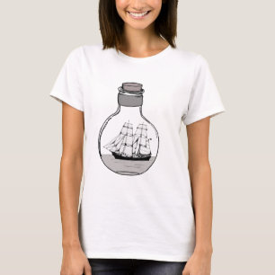 Camiseta O navio na lâmpada de vidro