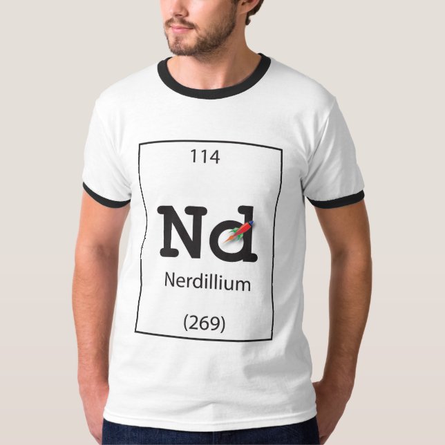 Camiseta O nerdillium do elemento humano (Nd) (Frente)