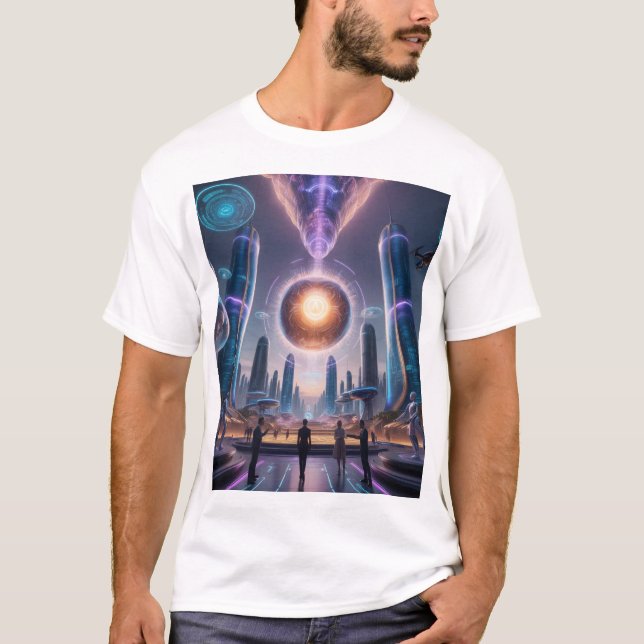 Camiseta O Nexo da Inovação: Um Futuro Visionário (Frente)