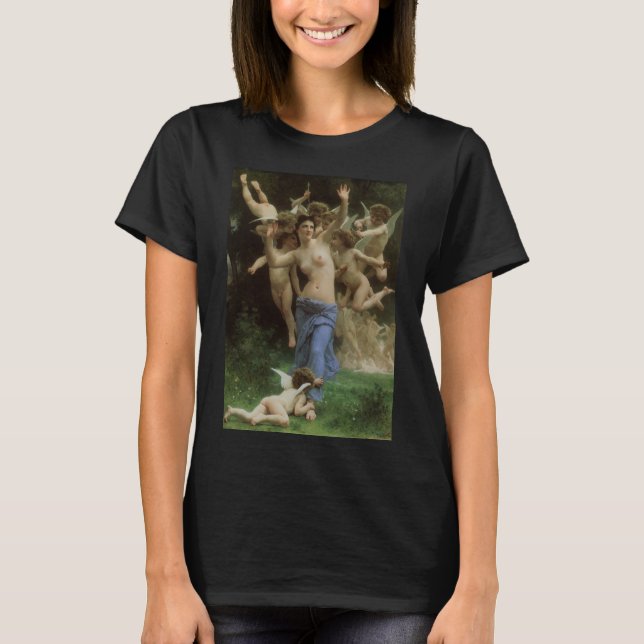 Camiseta O Ninho de Vespas de William Adolphe Bouguereau (Frente)