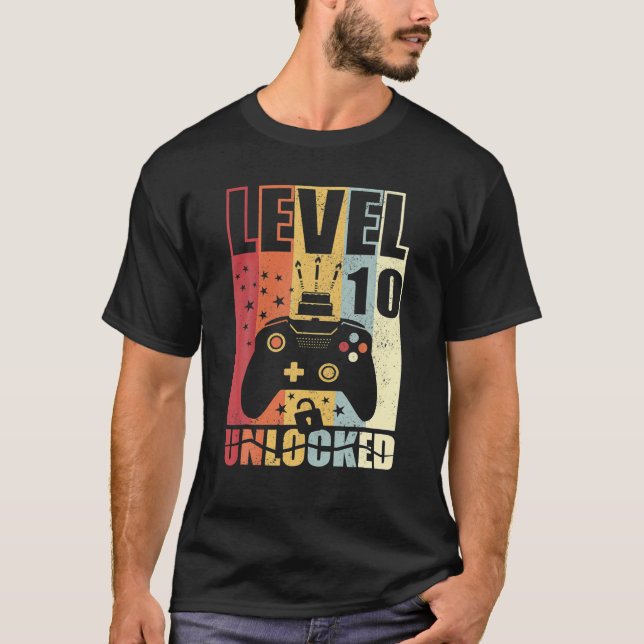 Camiseta O Nível 10 Desbloqueia Atualização De Aniversário  (Frente)
