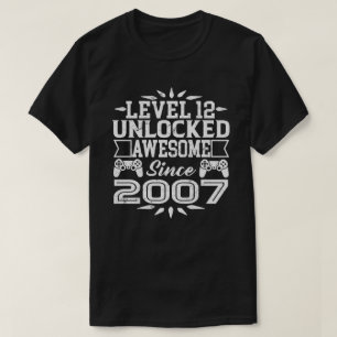 Camiseta O nível 12 destravou desde 2007 o 12o aniversári