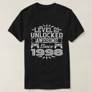 Camiseta O nível 21 destravou desde 2018 o 21th aniversár