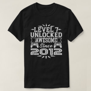 Camiseta O nível 7 destravou desde 2012 o 7o aniversário