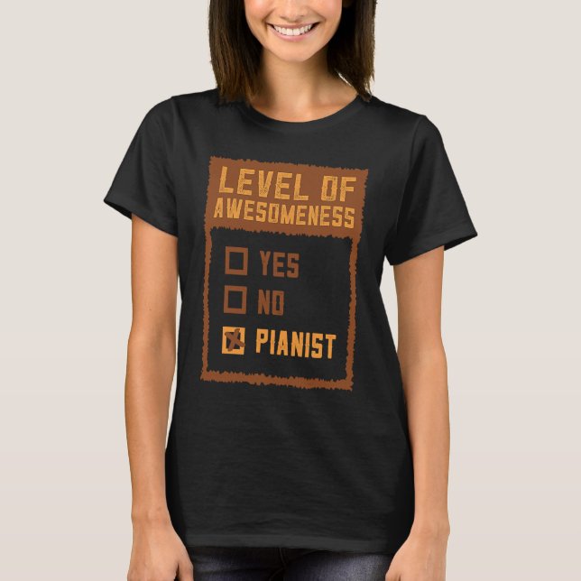 Camiseta O Nível De Consciência É Um Piano De Instrumento P (Frente)