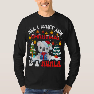 Camiseta O Noel Hat Koala Que Eu Só Quero No Natal É