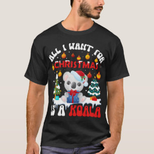 Camiseta O Noel Hat Koala Que Eu Só Quero No Natal É